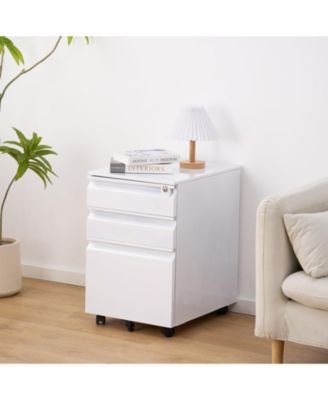 Filing Cabinets for Home Office Organizer, 3 Drawer Mobile File Cabinet with Lock and Anti-Tip Wheel,Under Desk Metal Filing Cabinets