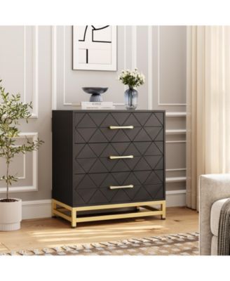 Modern 3 Drawer Dresser for Bedroom - Slim Space-Saving Chest, Durable Wood, Soft-Close Drawers, Handles, Anti-Tip Kit, Easy Assembly
