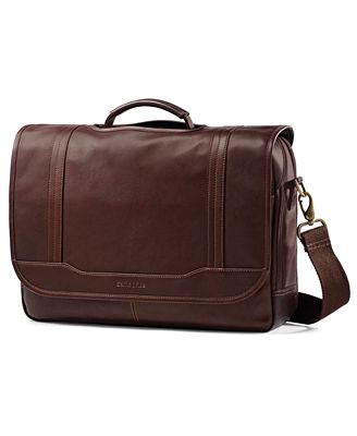 Samsonite Leather Flapover Laptop Messenger Bag - Backpacks - Luggage ...