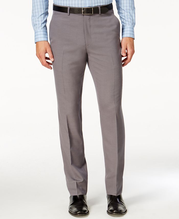 Perry Ellis Portfolio Men's Slim-Fit Gray Sharkskin Suit - Macy's