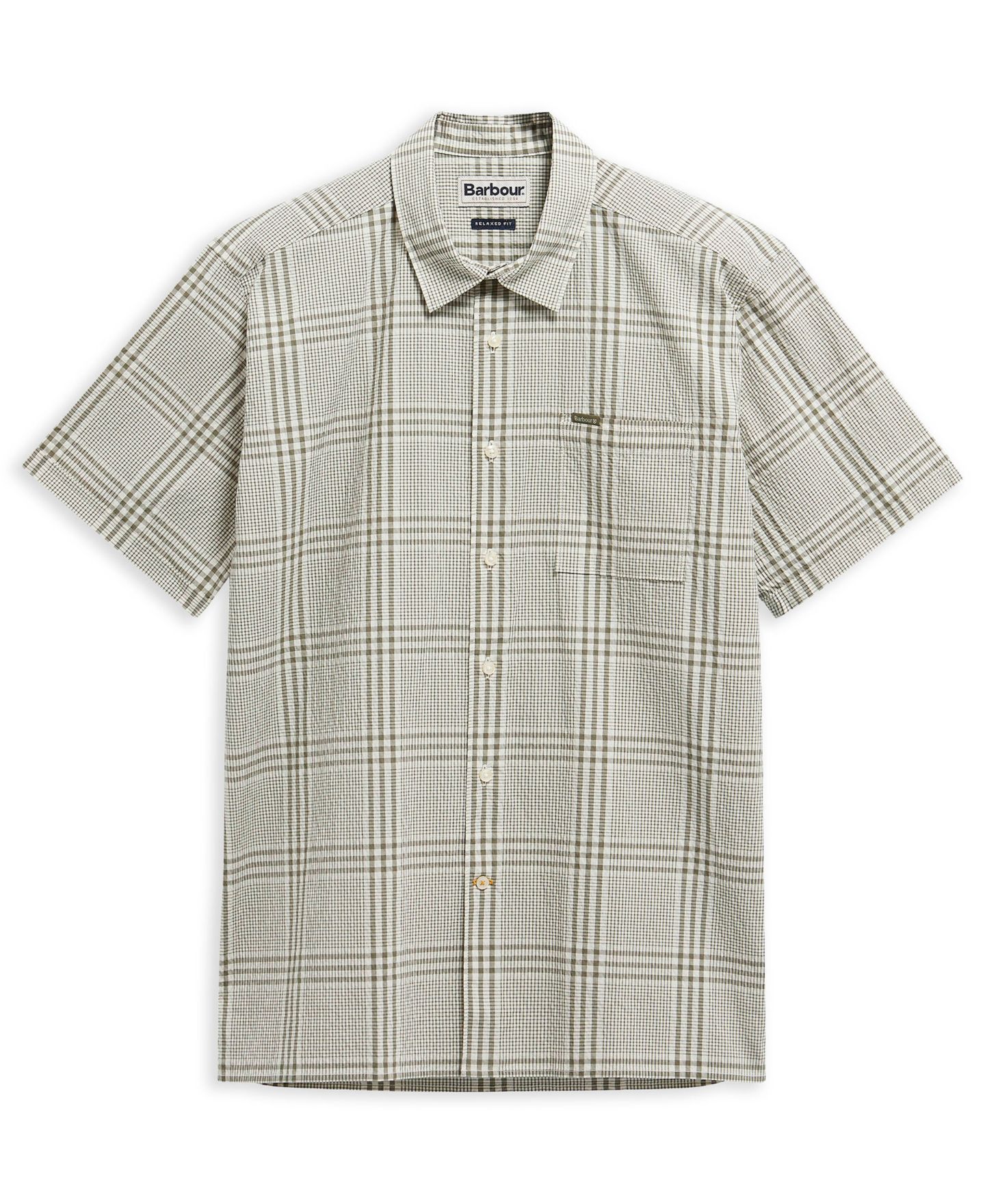 Мужская рубашка Barbour Carrock Checked Seersucker Summer, цвет: Нейтральный — фото 5