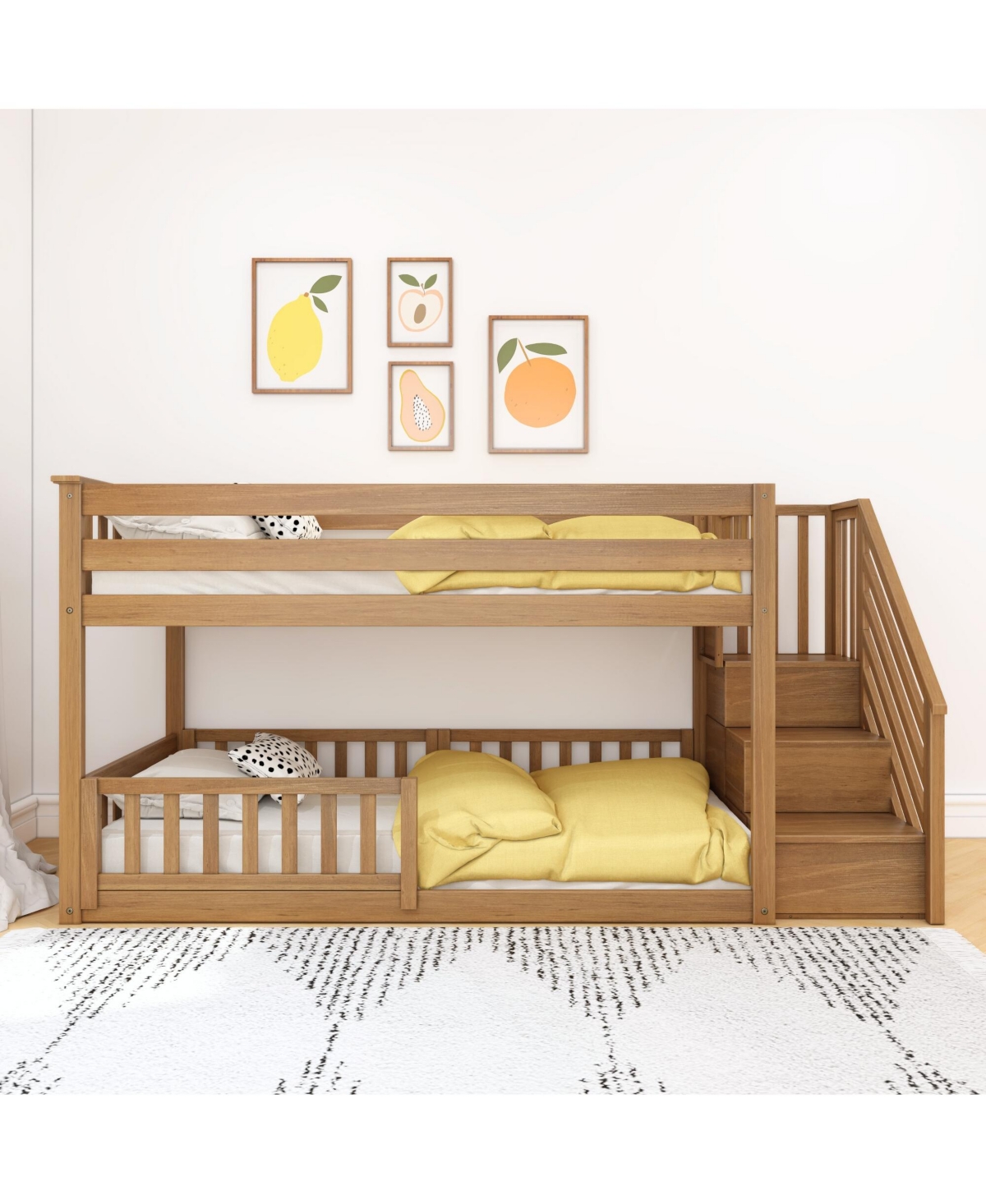 Max Lily Low Twin over Bunk with Stairs Single Guard Rail
