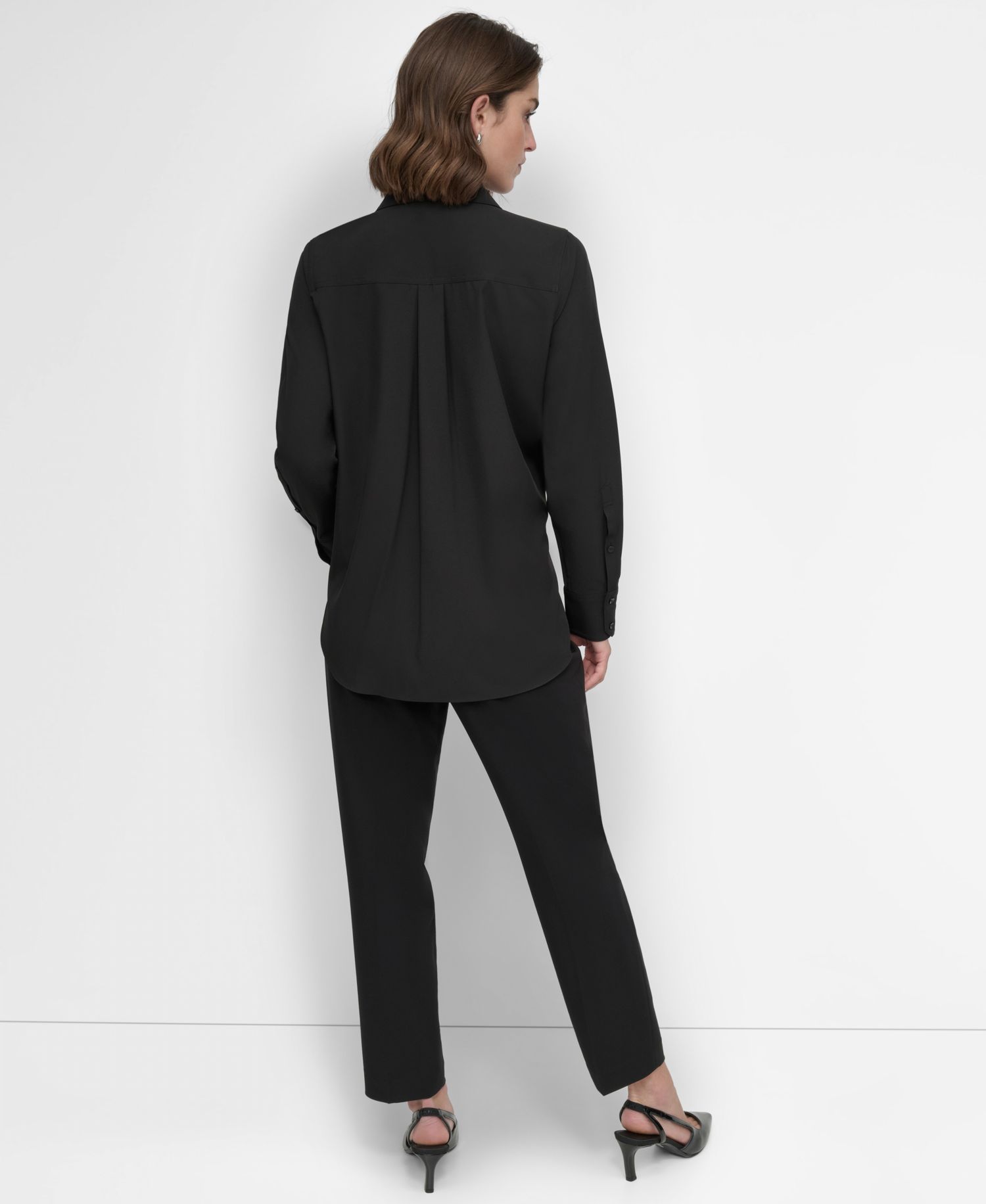 Petite Long-Sleeve Button-Front Shirt