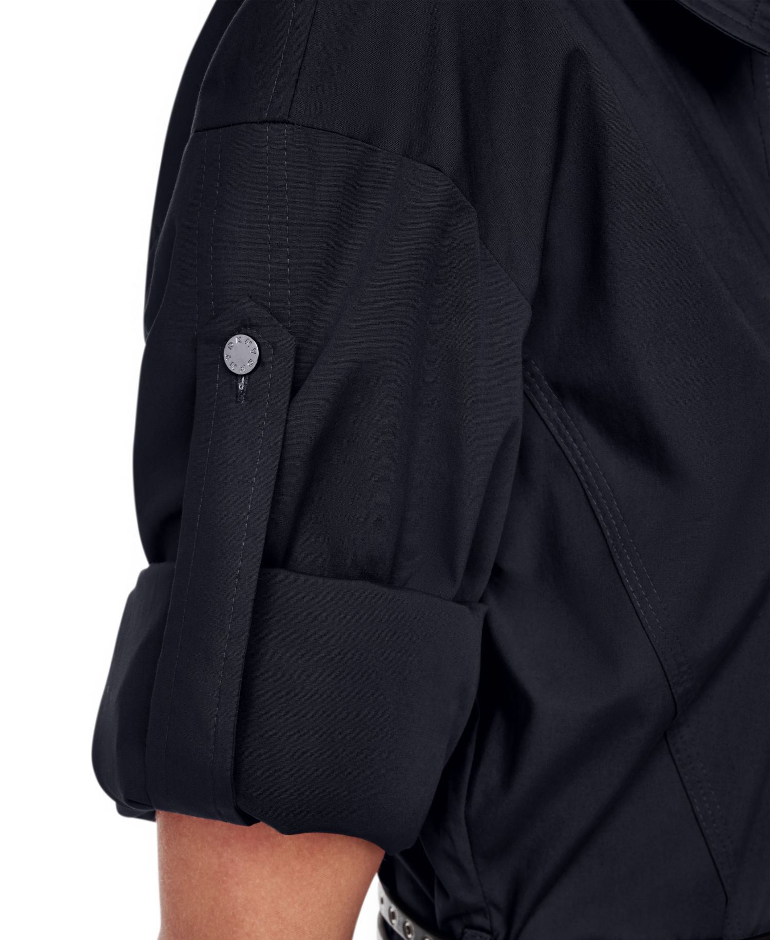 Petite Roll-Tab Button-Down Dress