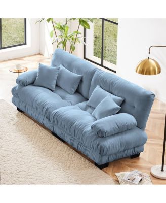 94.4'' Chenille Cloud Couch Loveseat, Deep Seat 2 Seater Sofa, Wood Frame
