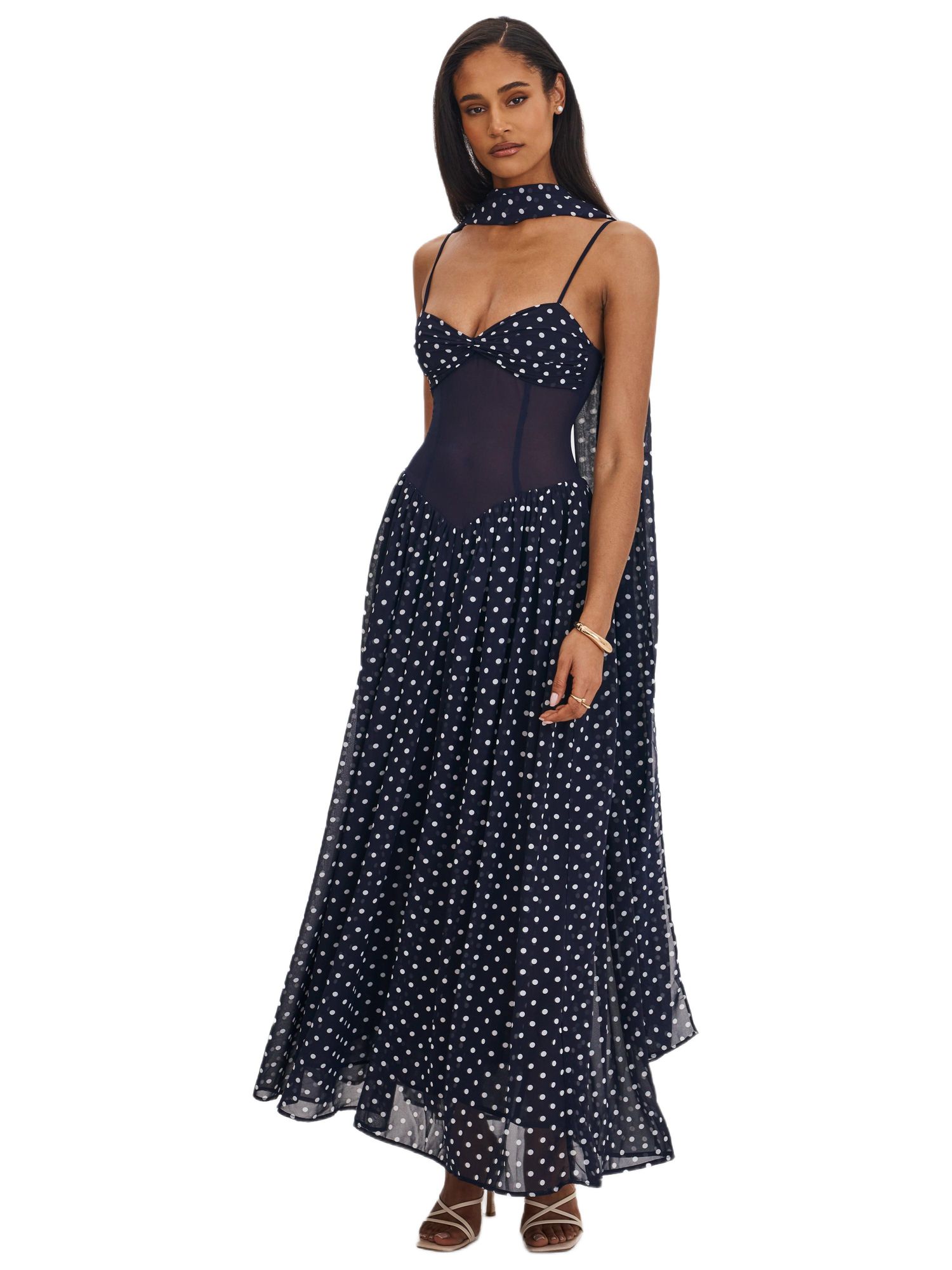 Women's Juliette Polka Dot Chiffon Maxi Dress