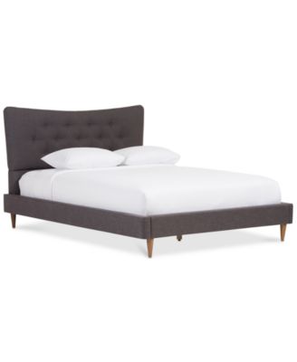 Jerell Modern Linen Platform Beds, Quick Ship