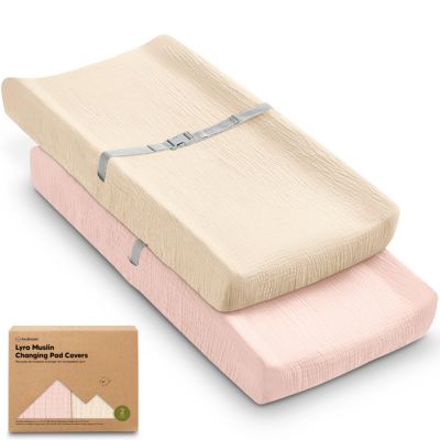 Lyra Muslin Changing Pad Cover for Baby Girls, Boys, Muslin Cotton Diaper Changing Table Cover Sheets