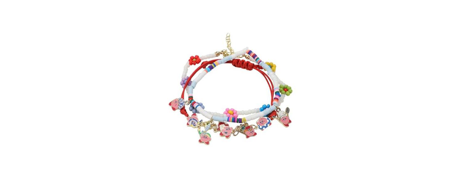 Kirby Copy Abilities 3-Pack Multi-Charmed Bracelet
