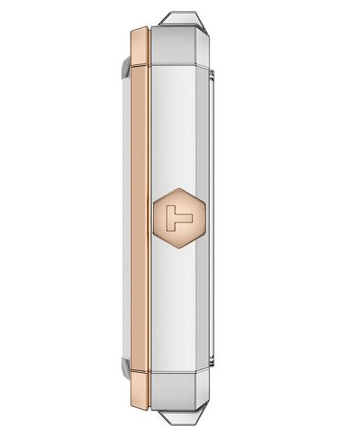 Женские прямоугольные часы Tissot со стальным корпусом серебристого цвета, 21.8 мм — фото 3