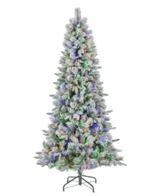 7.5 ft Pre-Lit Hard Needle PVC Mixed Tip Hinged Artificial Pine Tree