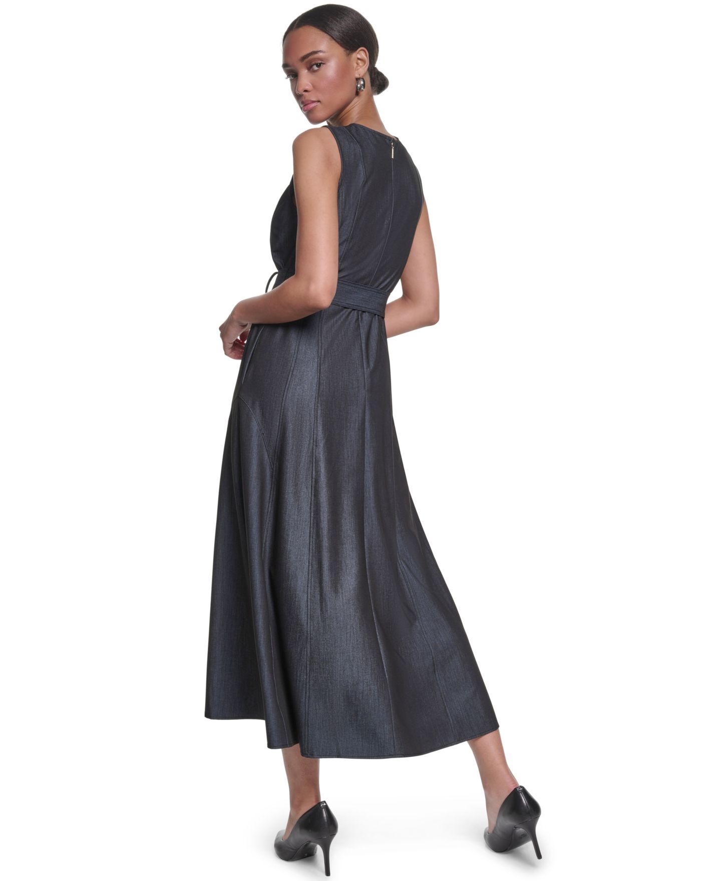 Женское платье KARL LAGERFELD PARIS Denim Midi, цвет: Индиго — фото 4