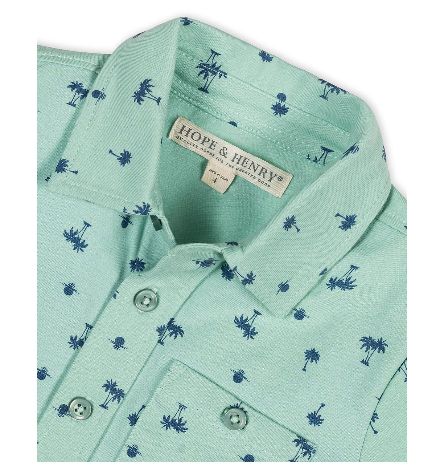 Рубашка Hope & Henry Organic Short Sleeve Jersey Knit Shirt для мальчиков, цвет: Зелёный — фото 2