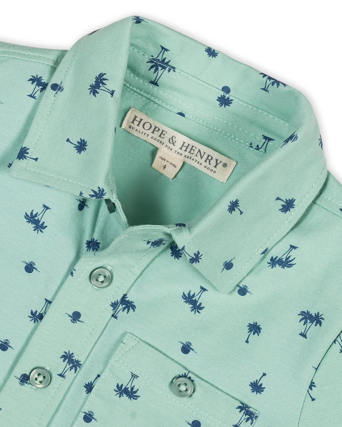Hope and Henry Little Big Boys' Organic Short Sleeve Pique Shirt