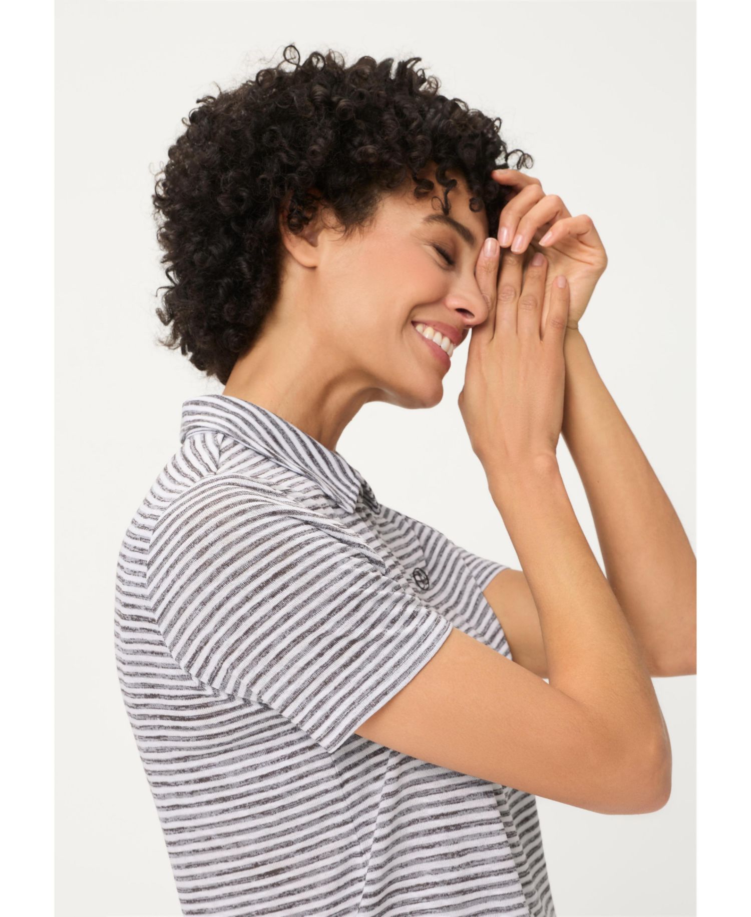 Women's Striped Polo T-Shirt