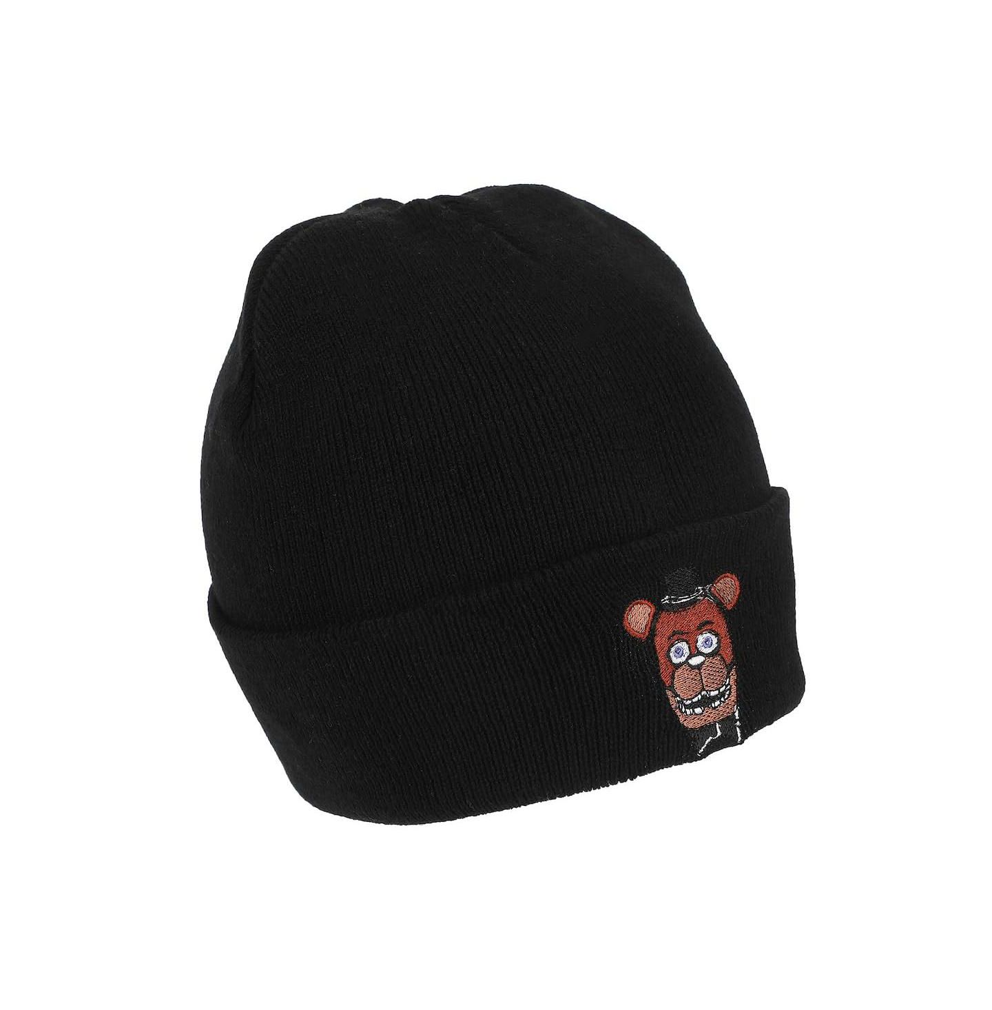 Мужская шапка Five Nights At Freddy's Freddy Embroidery On Acrylic Knit Standard Cuff, цвет: Чёрный — фото 8