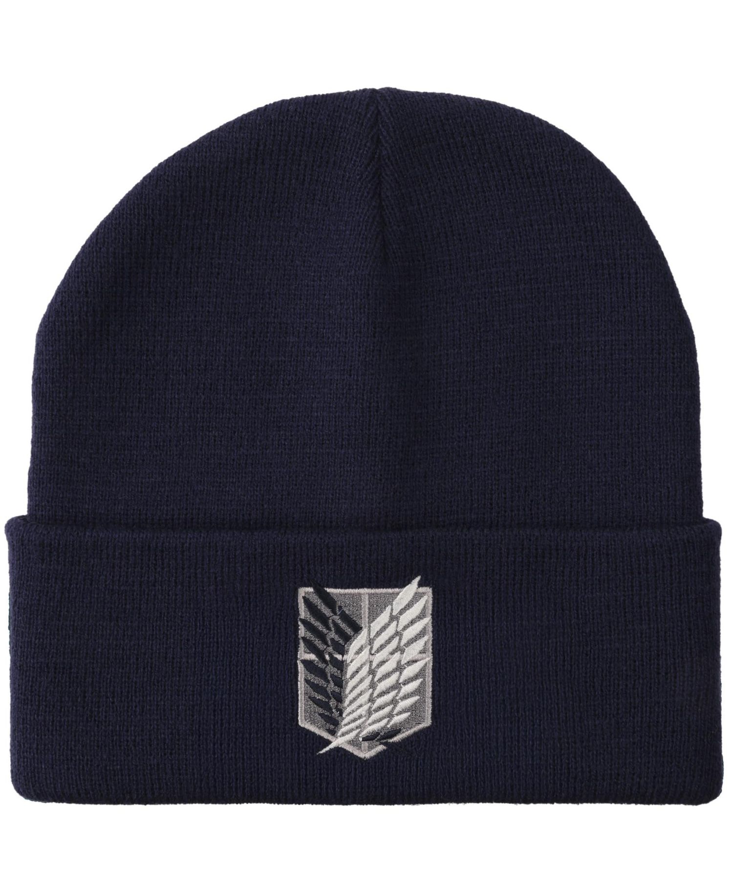 Men's Embroidered Survey Corps Logo Black Cuff Beanie