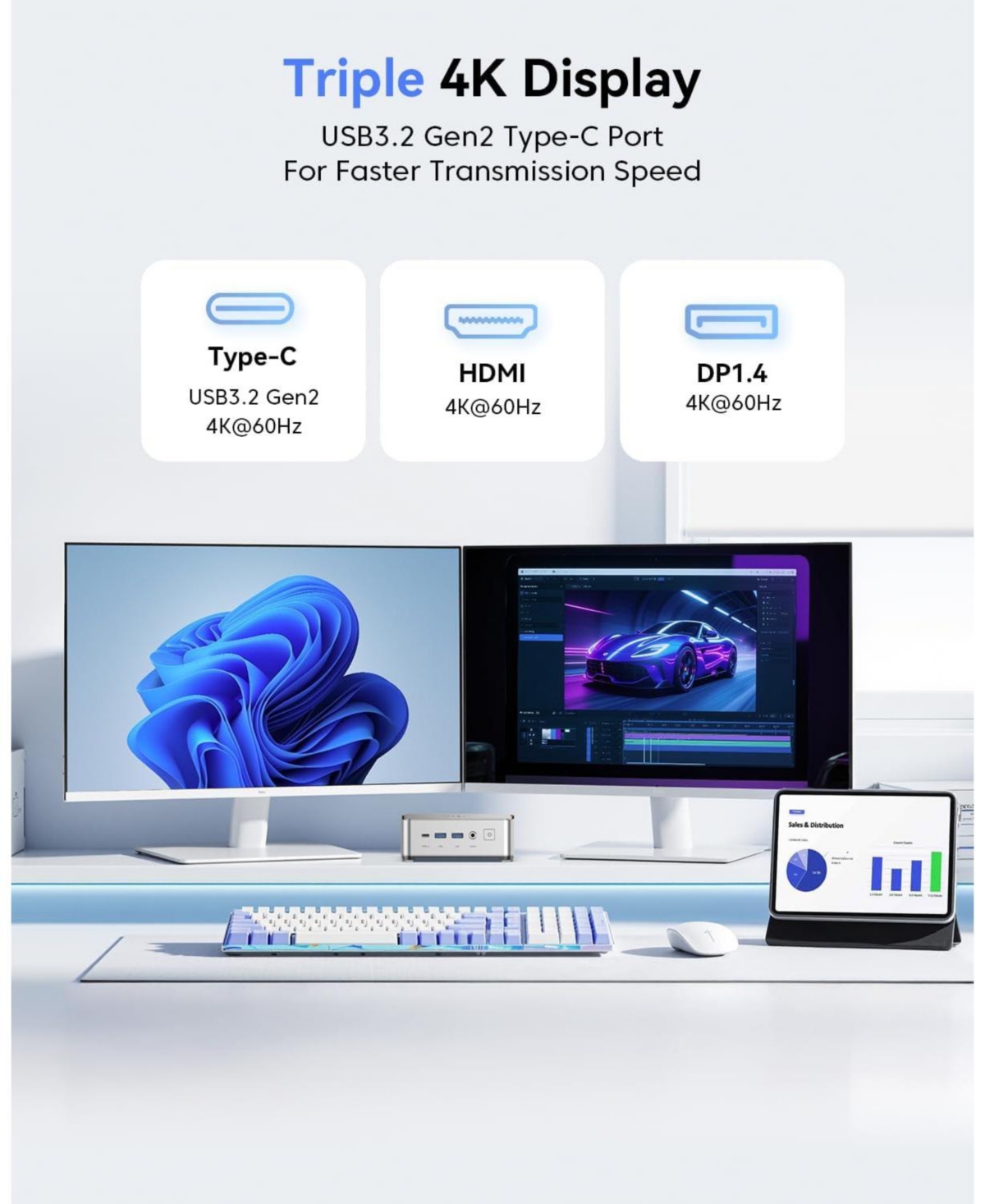 Kamrui Pinova P2 Mini Pc, Amd Ryzen 4300U 16GB Ram 512GB Ssd, Triple 4K Display, WiFi/Bt