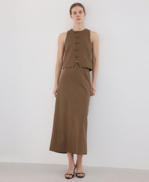 Женские жилеты MANGO Women's Linen Toggle Vest