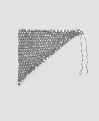 Women's Decorative Buttons Crochet Scarf