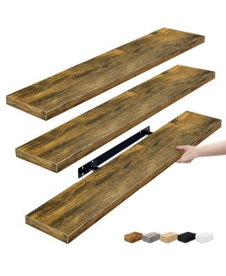 3 Pack 35 Inch Long Floating Wall Shelves - for Bathroom, Bedroom, Living Room, and more