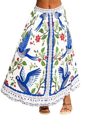 Women's Island Birds Tropical Maxi Skirt