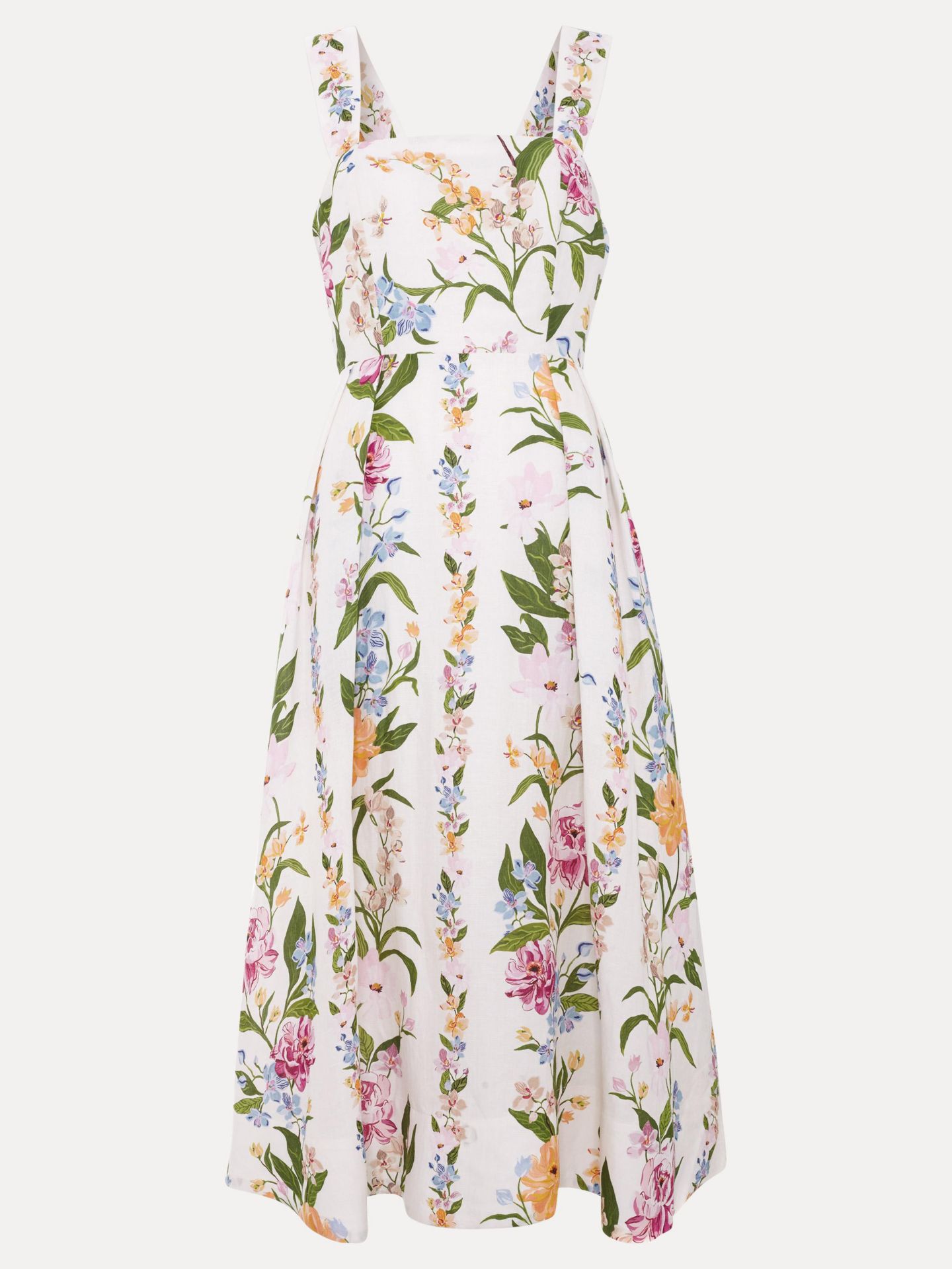 Женское платье Phase Eight Lucia Linen Blend Square Neck Midi, цвет: Разноцветный — фото 6