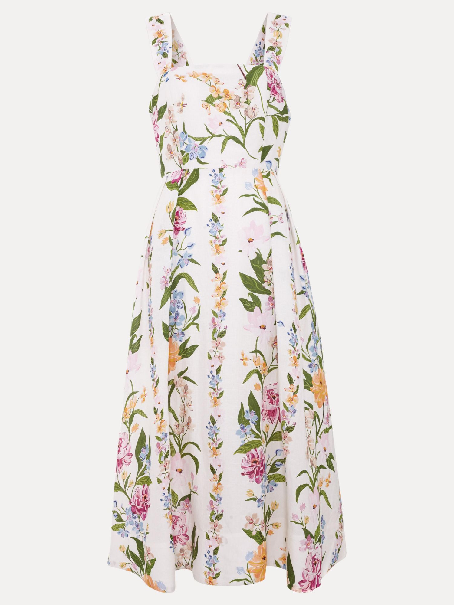 Women's Lucia Linen Blend Square Neck Midi Dress
