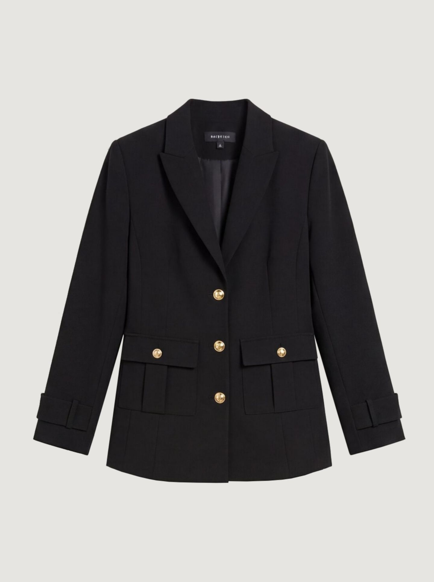 Женский пиджак Karen Millen Petite Military Single Breasted Blazer, цвет: Чёрный — фото 5