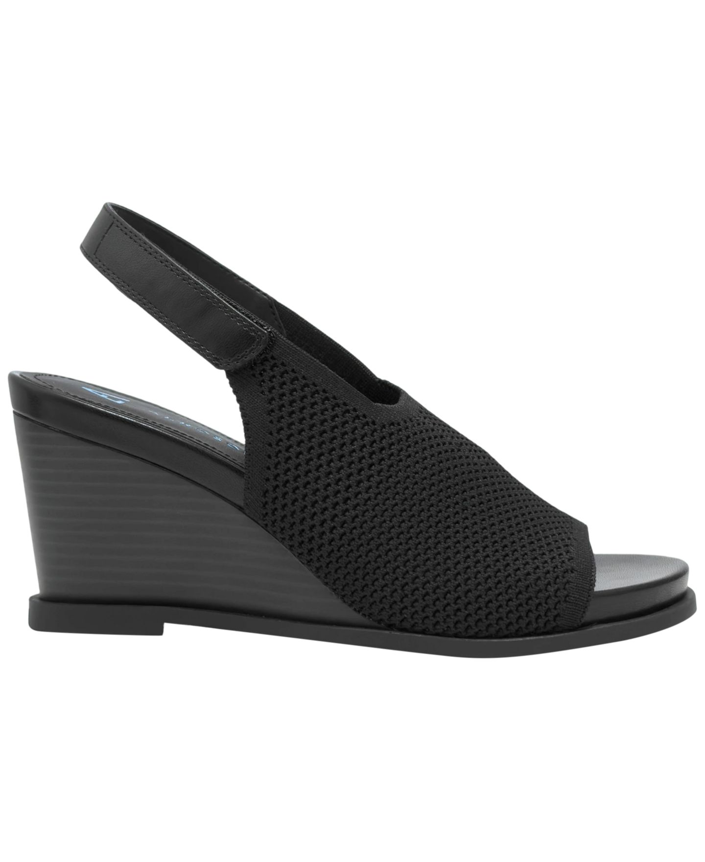 Женские сандалии Aerosoles Dell Wedge, цвет: Чёрный вязаный — фото 2