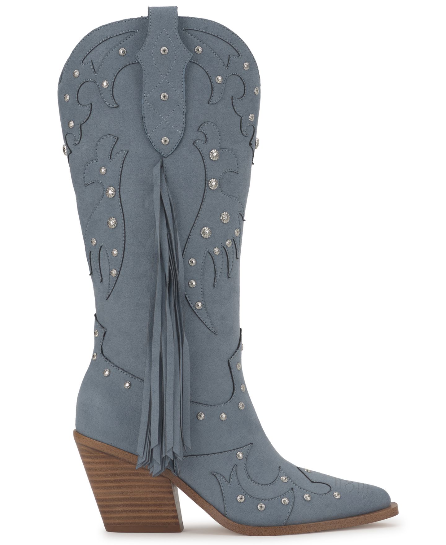 Женские ботинки Jessica Simpson Piarin Tall Fringe Western Cowboy, цвет: Пепельный синий замшевый — фото 2