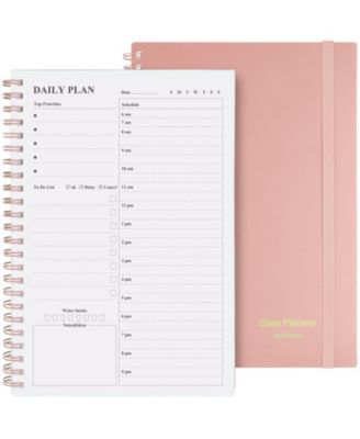 Planner Daily Agenda To Do List Hourly Schedule Spiral Appointment Book Elastic Closure Inner Pocket
