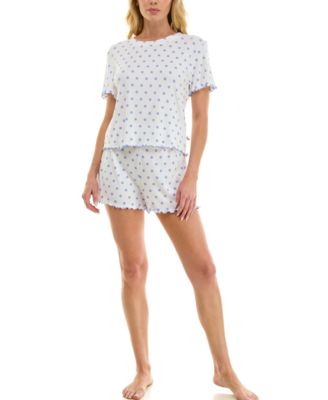 Women's Striped Top & Shorts, 2-Piece Set