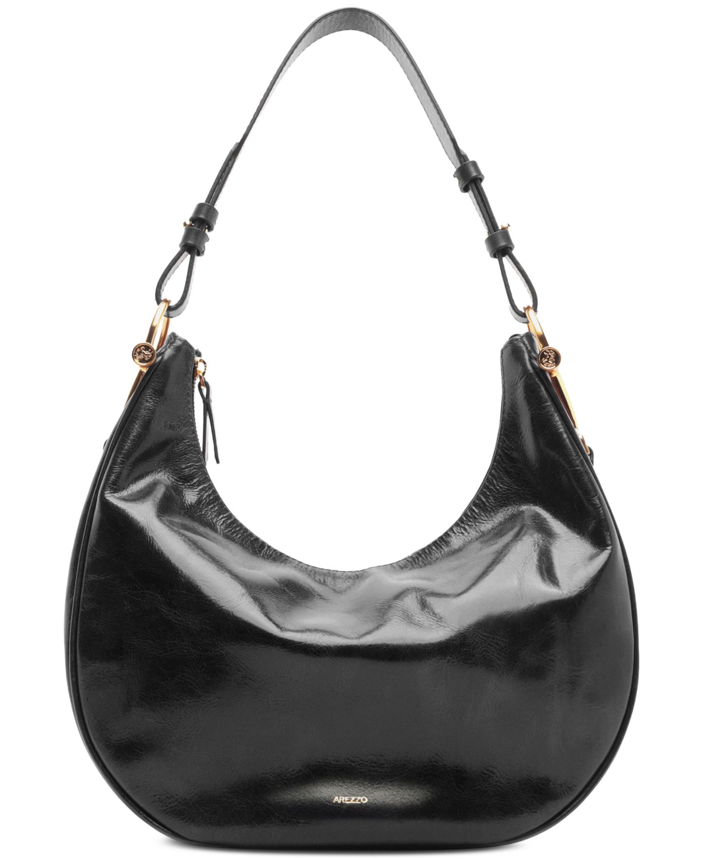 Женская сумка Arezzo Cora Large Leather Hobo Handbag, цвет: Чёрный — фото 1