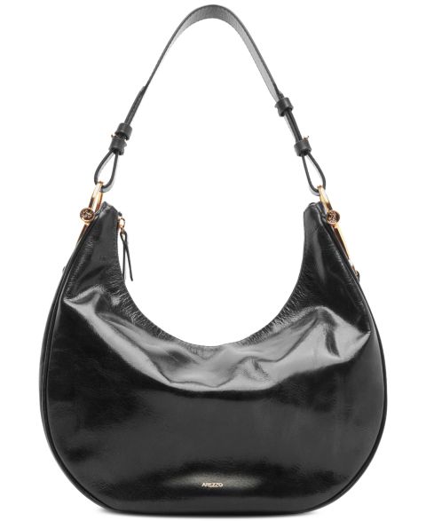 Женская сумка Arezzo Cora Large Leather Hobo Handbag, цвет: Чёрный