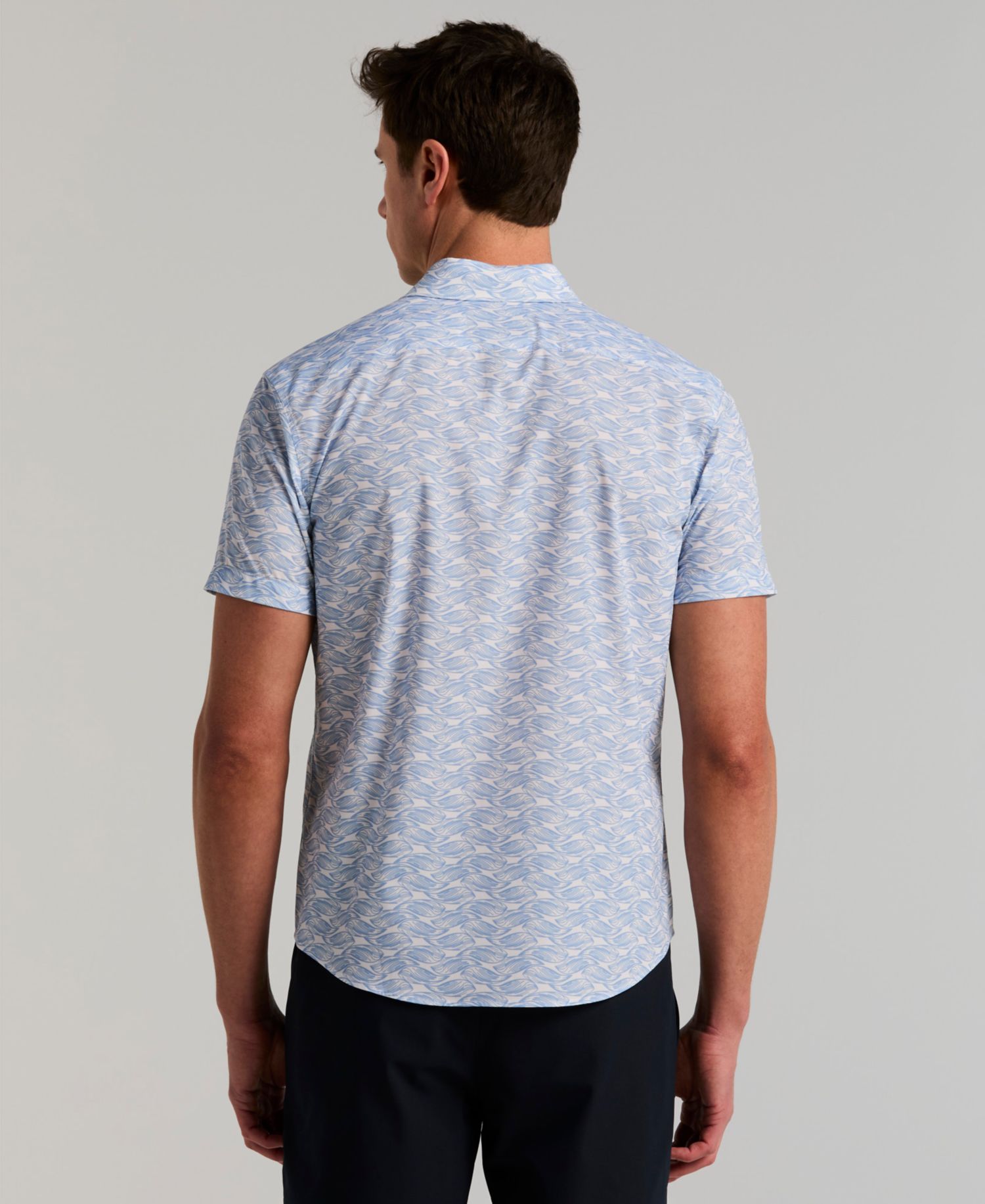 Men's Wave Print Short-Sleeve Shirt