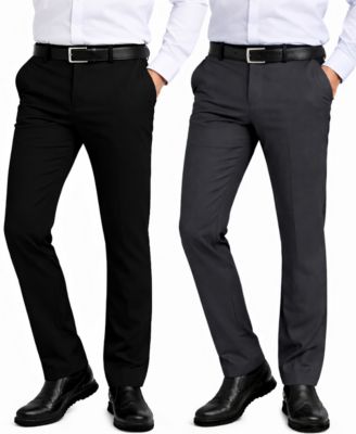 Men's Slim-Fit Woven Stretch Pants, 2-Pack