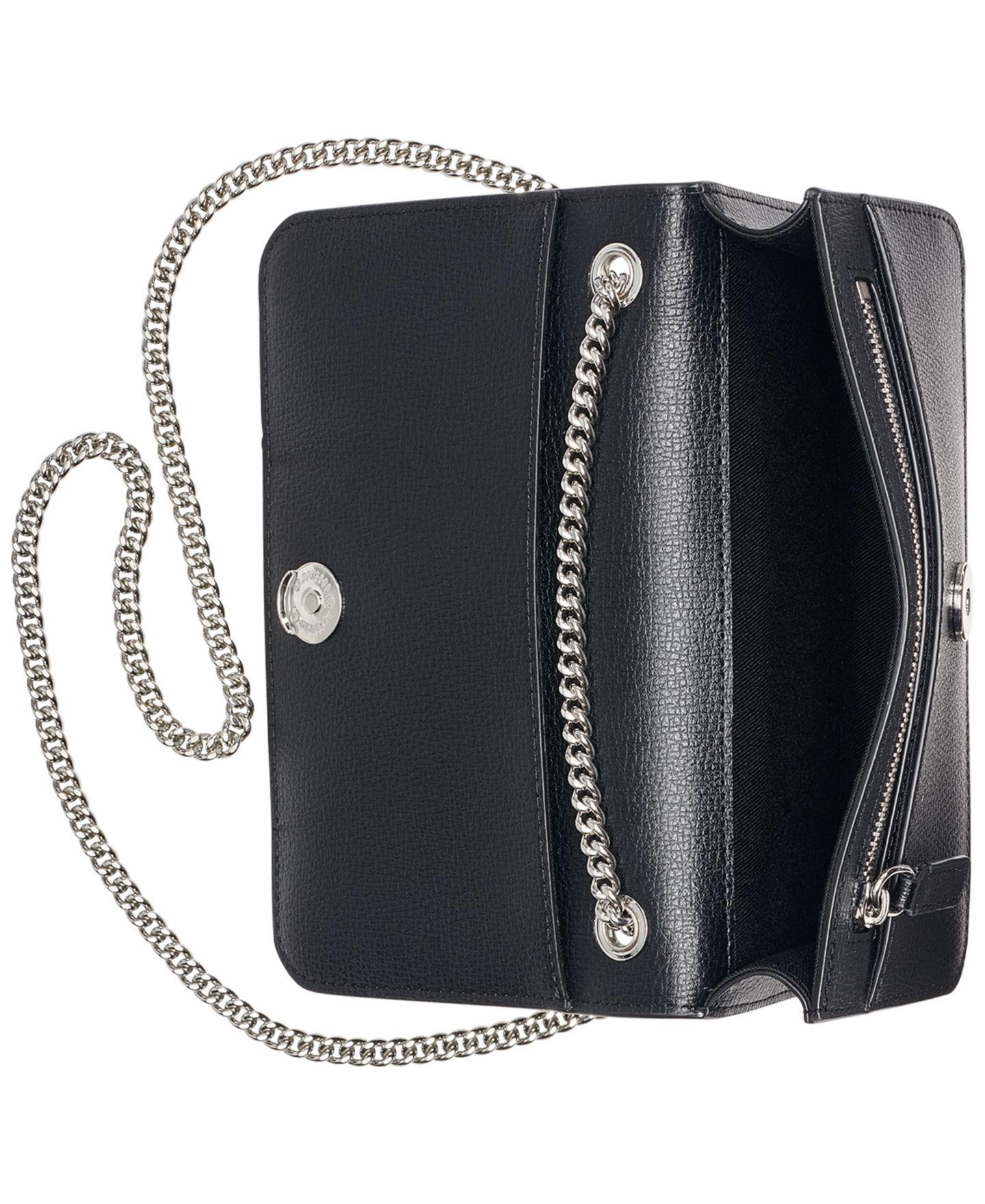 Женская сумка KARL LAGERFELD PARIS Kosette Mini Shoulder Handbag, цвет: Чёрный / Серебряный — фото 4