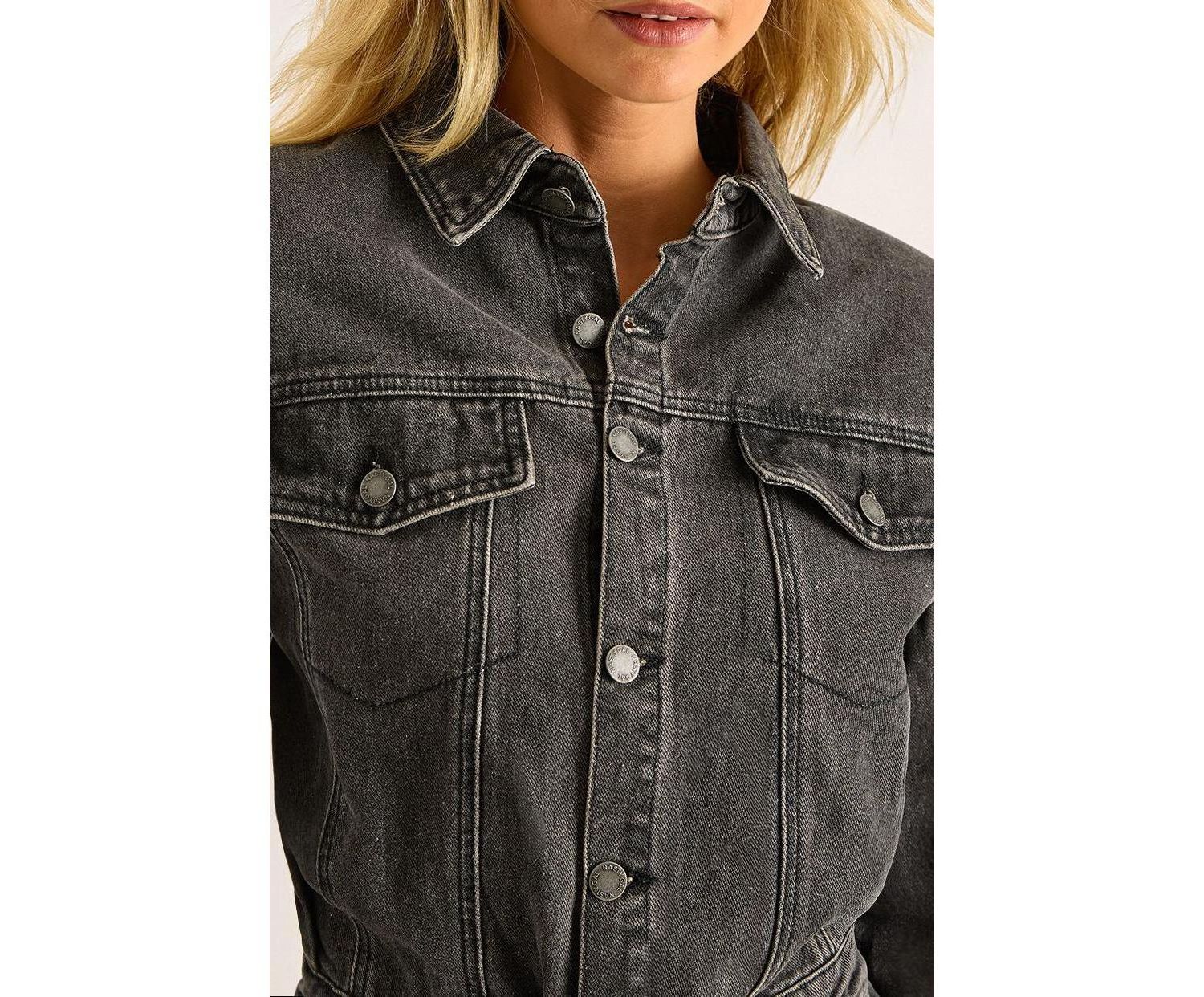 Women's Denim Shoulder Pad Boilersuit