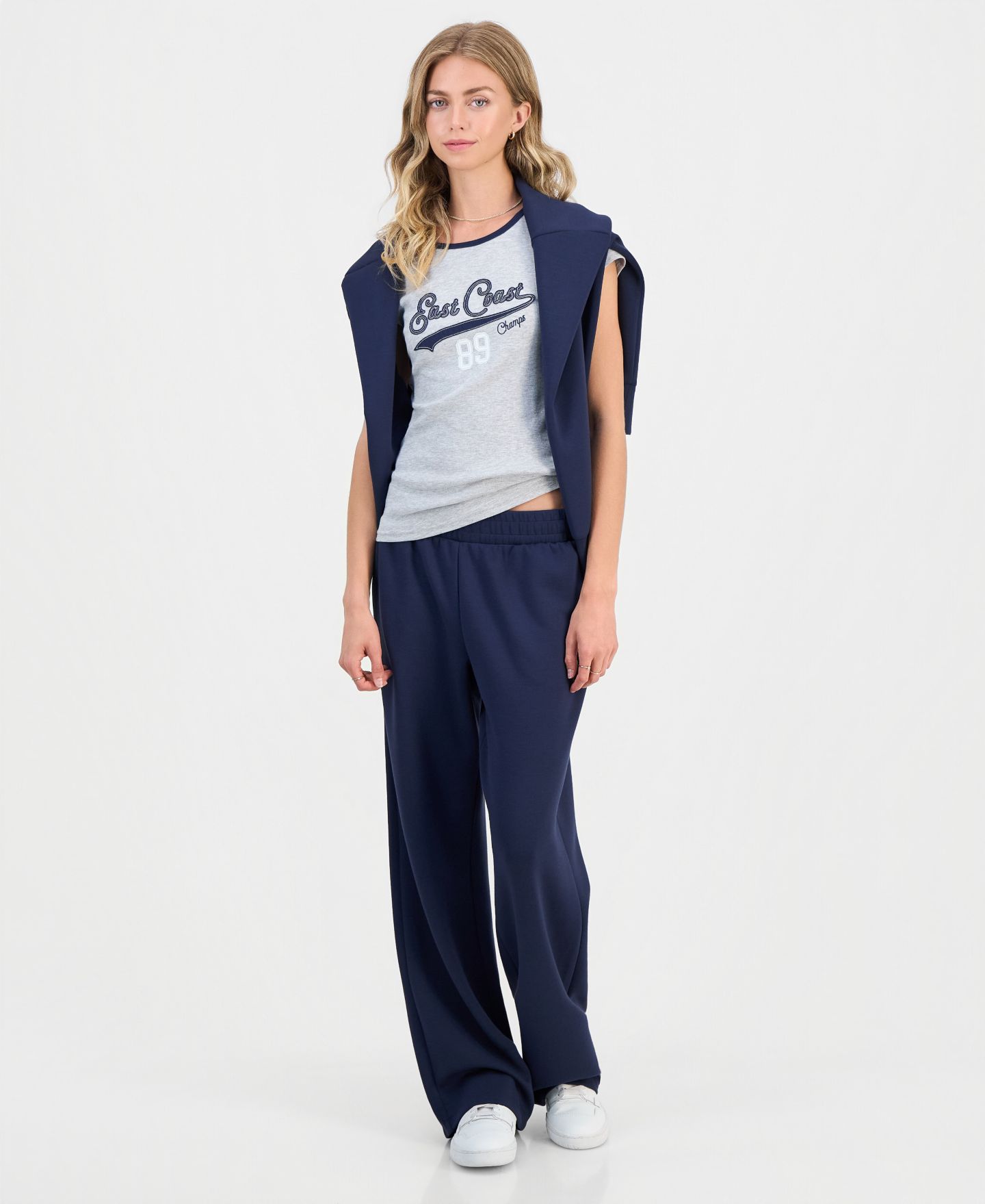 Женская футболка Hippie Rose Juniors' Y2K Graphic Ringer, цвет: Светлый серый — фото 3