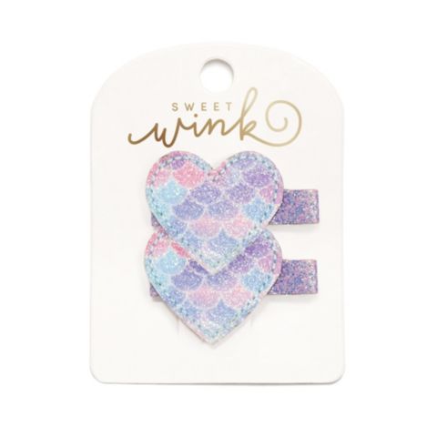 Аксессуары для волос Sweet Wink Mermaid Heart Clip Set для девочек, цвет: Разноцветный