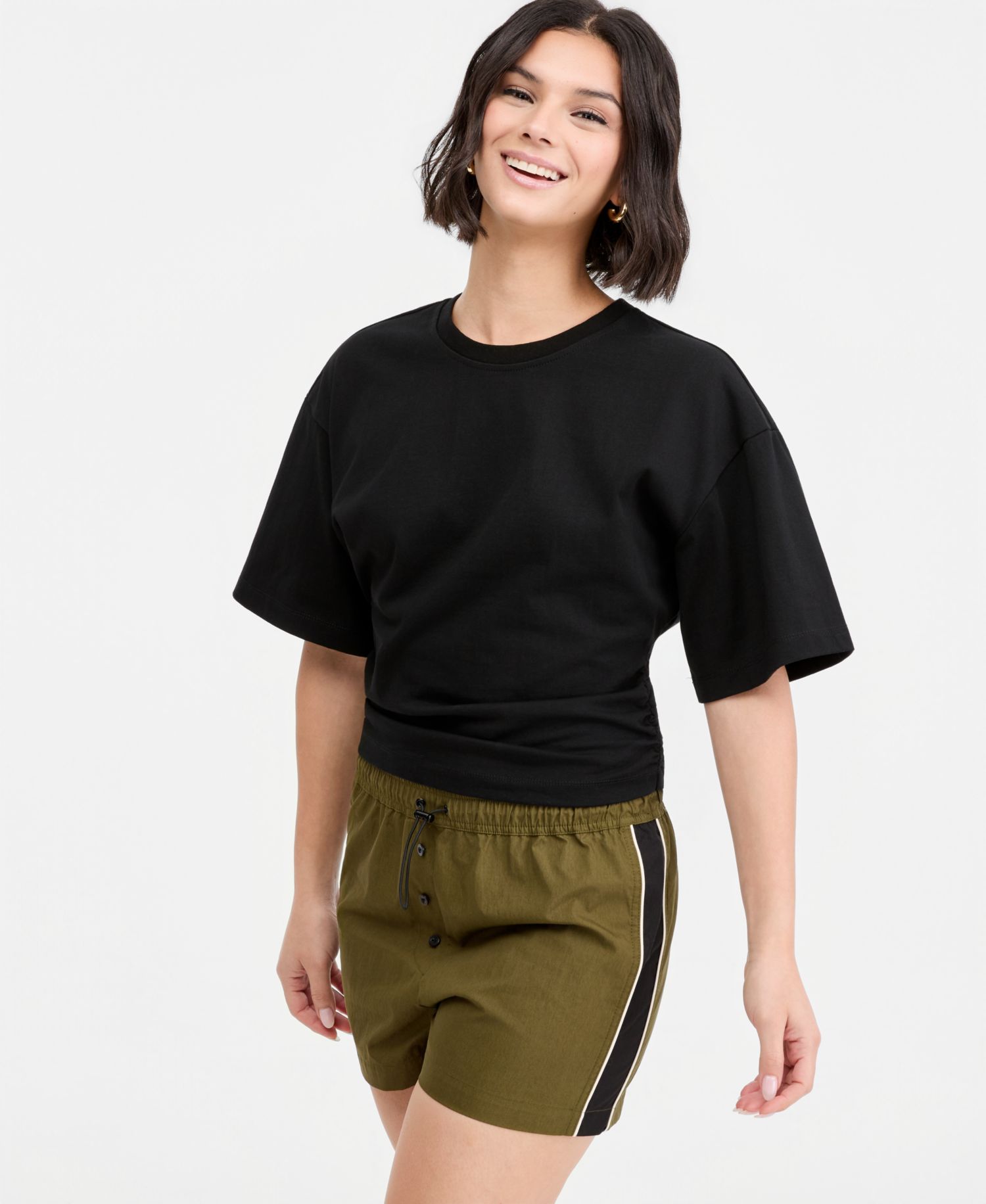 Women's Cotton Elbow-Sleeve Sculpted T-Shirt