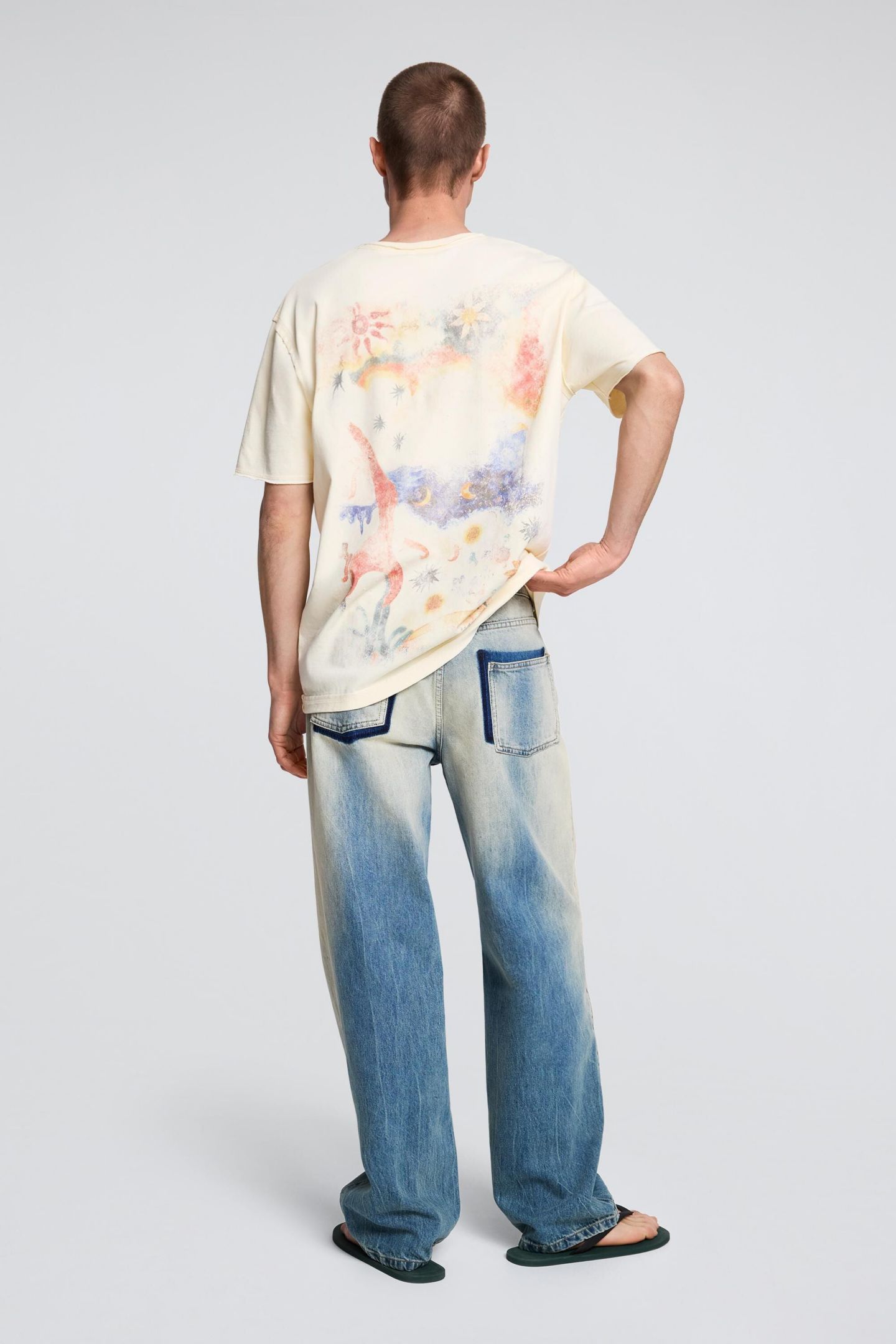Мужская футболка Desigual Printed Cotton, цвет: Молочный белый — фото 5