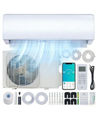 12000 BTU Mini Split AC and Heat Pump, 21 SEER2 Inverter, WiFi and Alexa, Cools 750 Sq. Ft, 230V, Install Kit