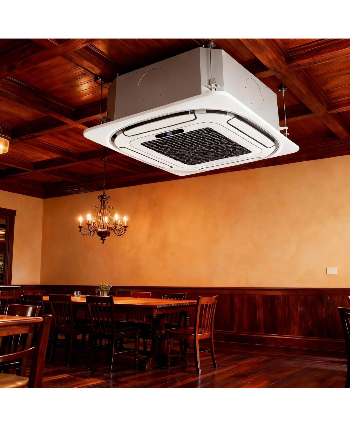 Xo 9000 Btu Ceiling Cassette Mini Split Ac and Heat Pump, 23 SEER2, 230V, WiFi, 360degree(s) Airflow, 25FT Install Kit