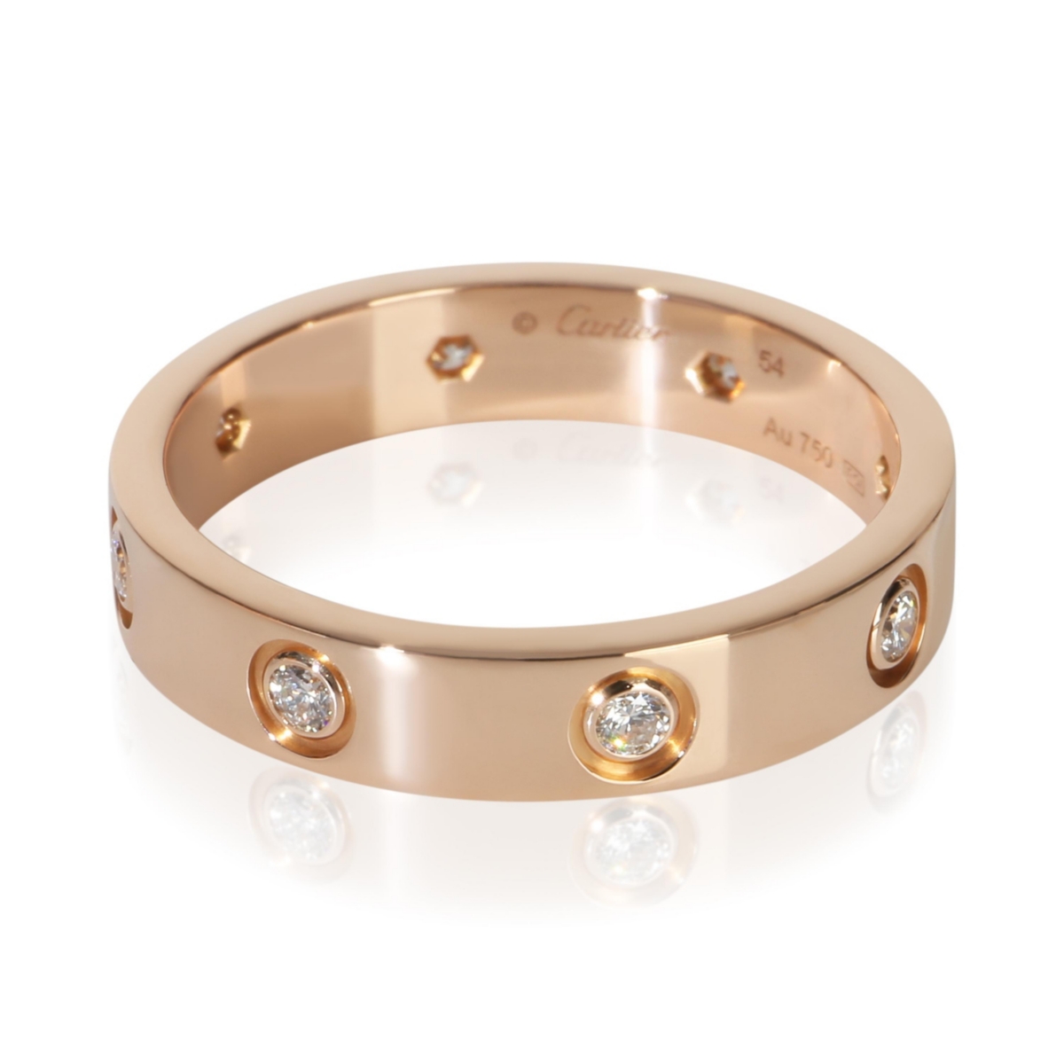 Pre-Owned Cartier Rose Gold Diamond Small Model Love Ring