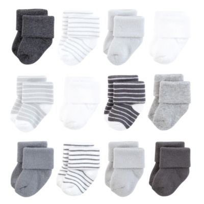 Infant Baby Cotton Rich Newborn and Terry Socks 12-Pack