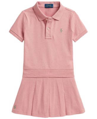 Girls' 2T-6X Stretch Mesh Boxy Polo Shirt and Skirt, 2-Piece Set