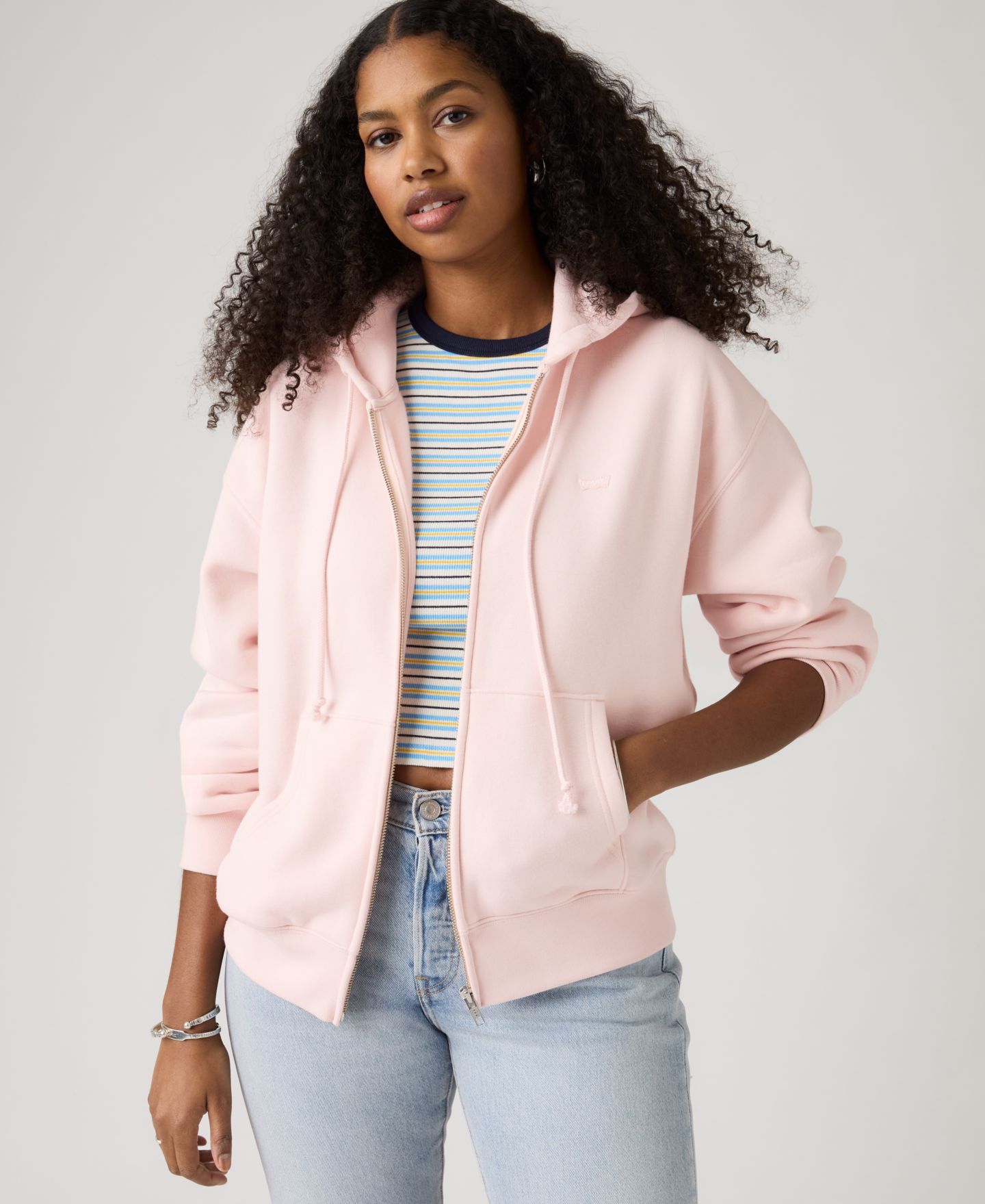 Женское худи Levi's Plus Size Long-Sleeve Full-Zip, цвет: Розовый — фото 2