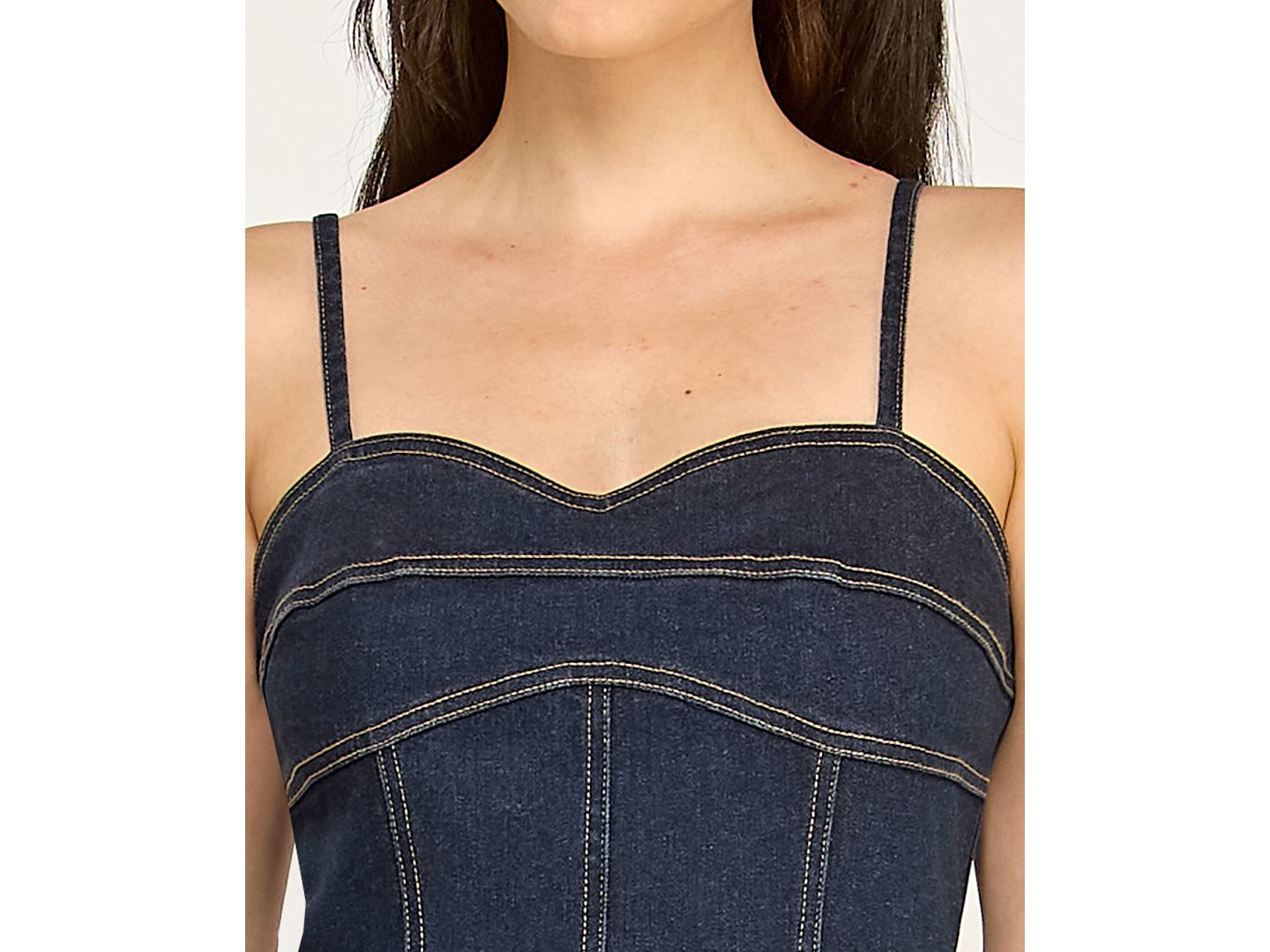 Женское платье Rare Juniors' Indigo Denim Sweetheart Midi, цвет: Джинсовый — фото 3